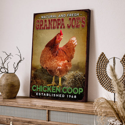 Chicken Coop Natural And Fresh Sign by Tailored Canvases