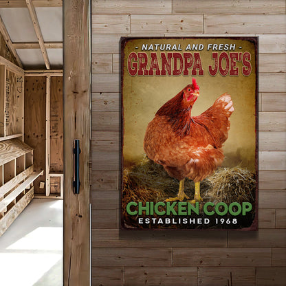 Chicken Coop Natural And Fresh Sign by Tailored Canvases