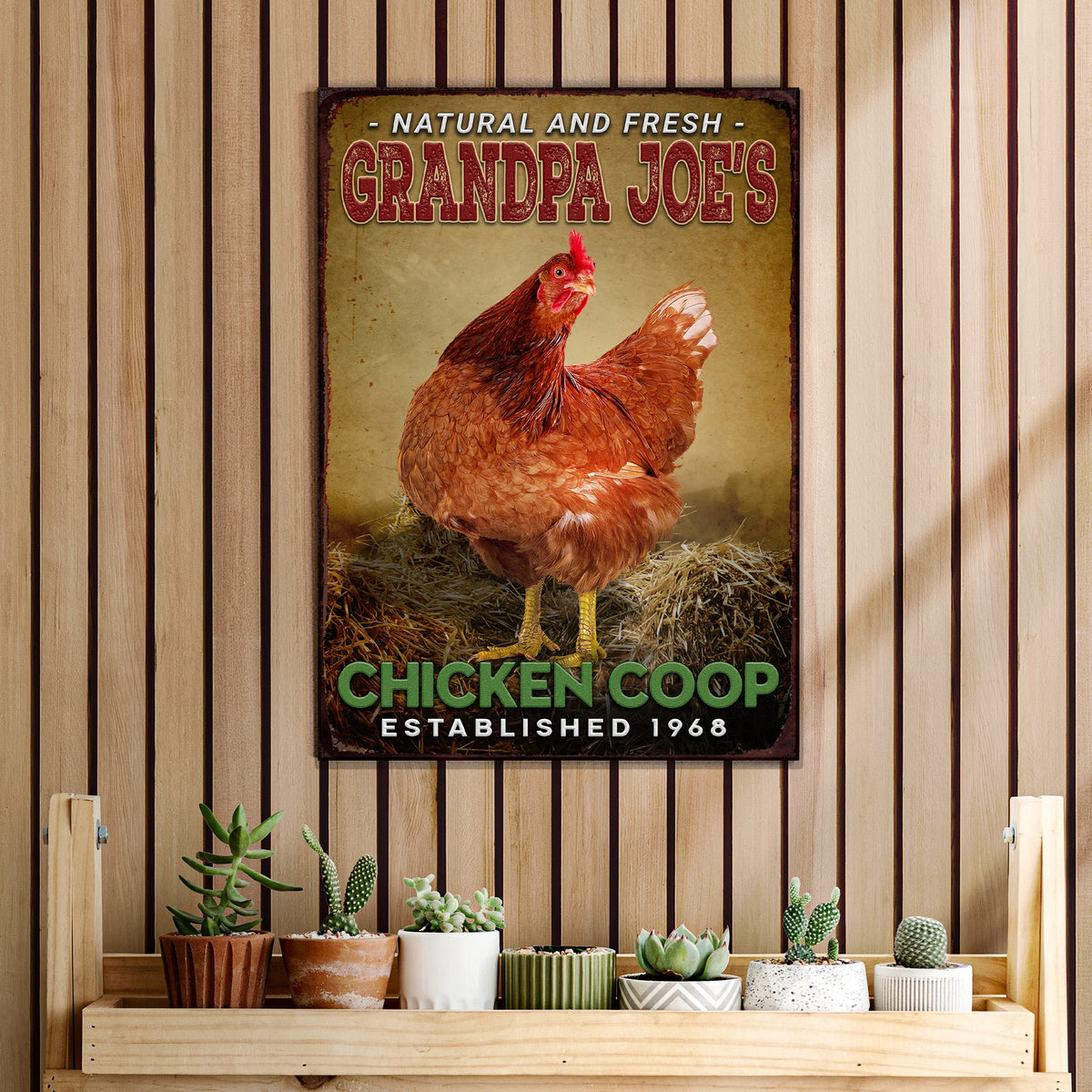 Chicken Coop Natural And Fresh Sign by Tailored Canvases