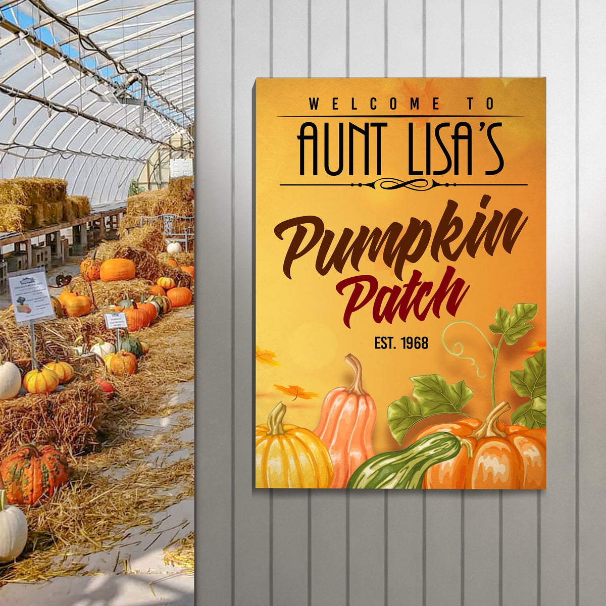 Pumpkin Patch Sign VII by Tailored Canvases