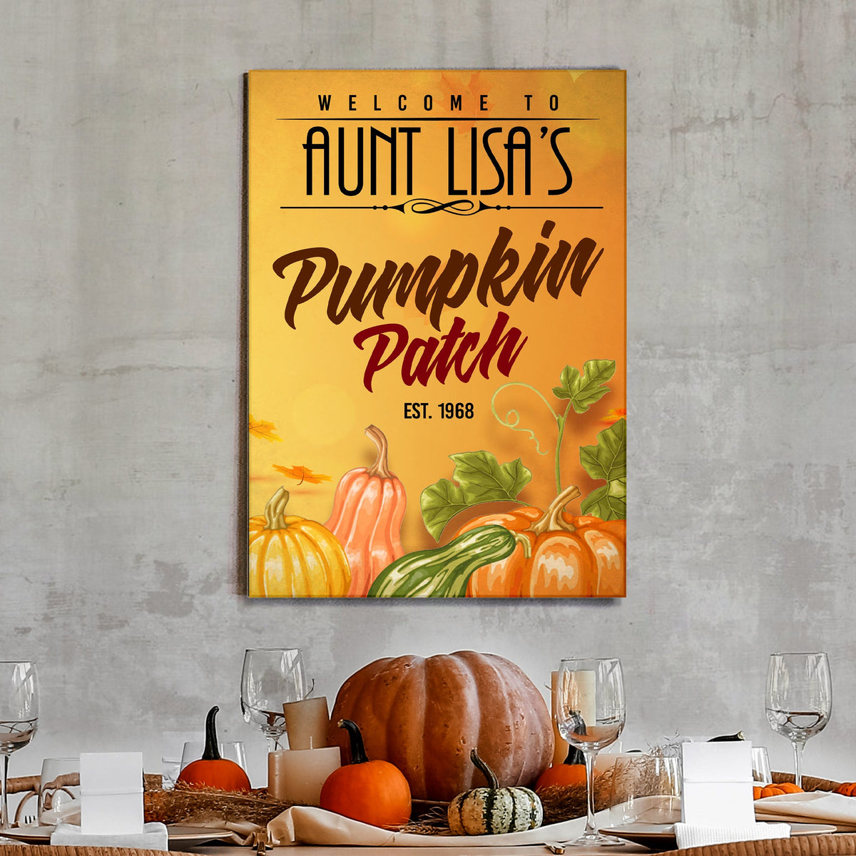 Pumpkin Patch Sign VII by Tailored Canvases