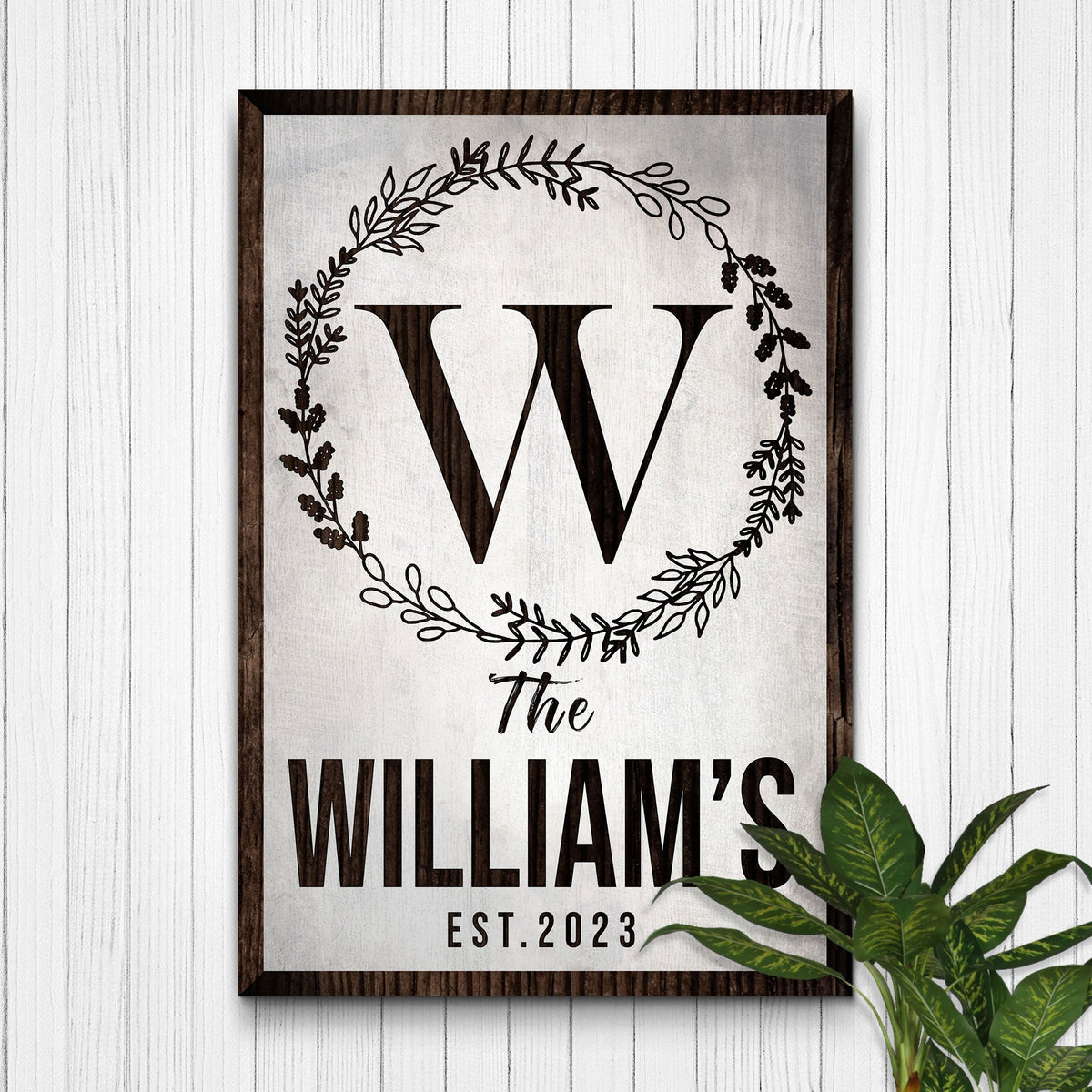 Established Last Name Sign IV by Tailored Canvases