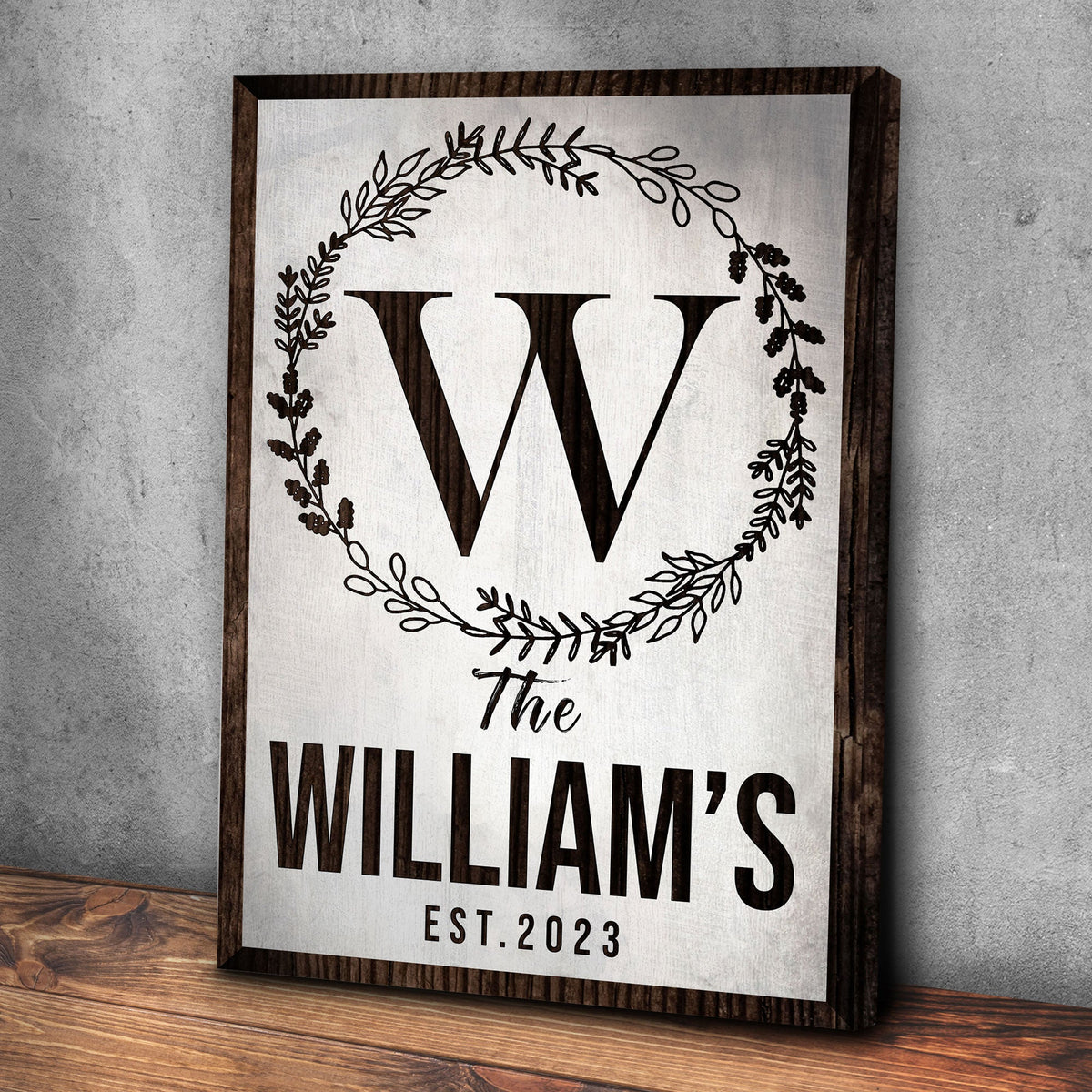 Established Last Name Sign IV by Tailored Canvases