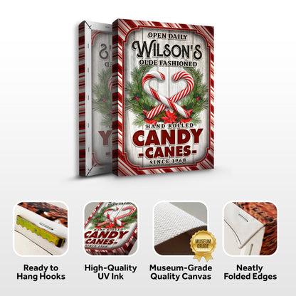 Olde Fashioned Hand Rolled Candy Canes Sign by Tailored Canvases