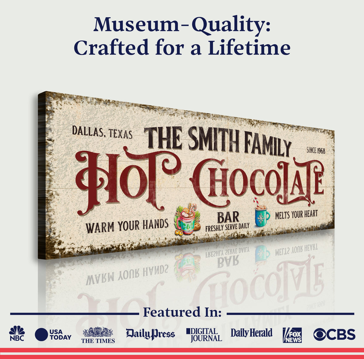 Hot Chocolate Christmas Bar Sign by Tailored Canvases