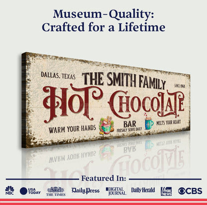 Hot Chocolate Christmas Bar Sign by Tailored Canvases