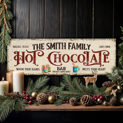Hot Chocolate Christmas Bar Sign by Tailored Canvases
