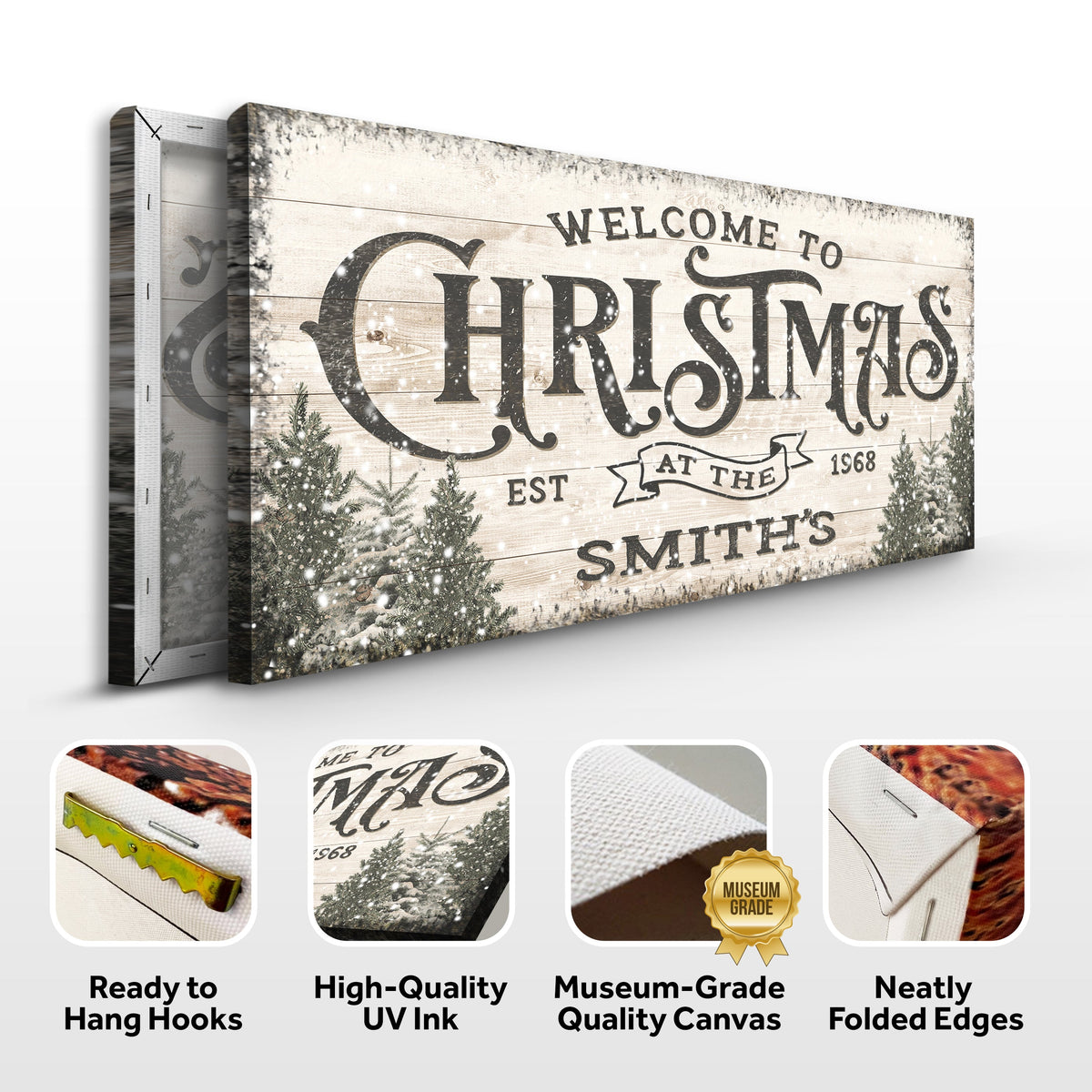 Family Welcome To Christmas Sign III by Tailored Canvases