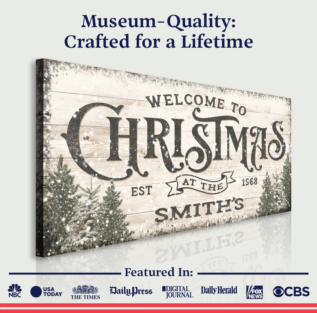 Family Welcome To Christmas Sign III by Tailored Canvases