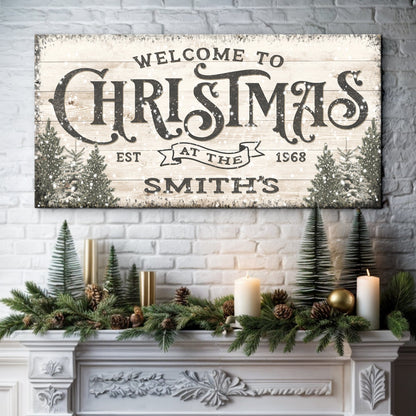 Family Welcome To Christmas Sign III by Tailored Canvases