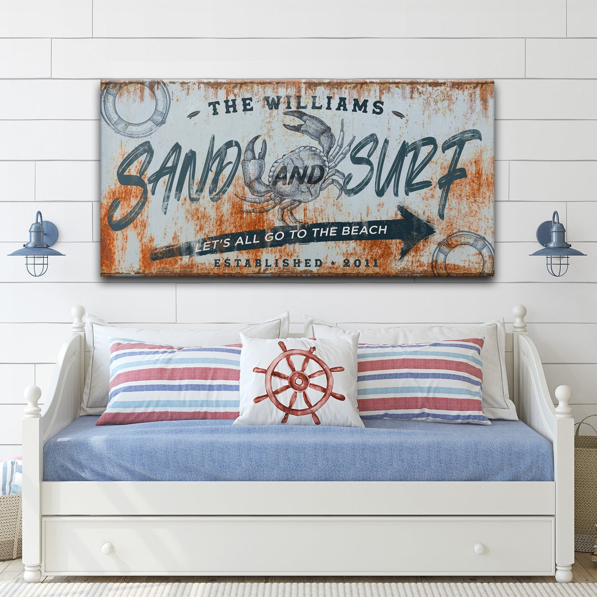 Sand And Surf Sign V by Tailored Canvases