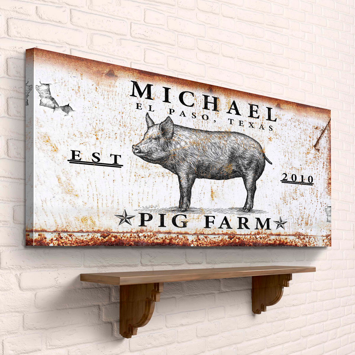 Pig Farm Sign by Tailored Canvases