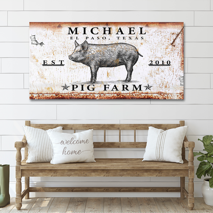 Pig Farm Sign by Tailored Canvases