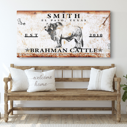 Brahman Cattle Sign by Tailored Canvases