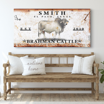 Brahman Cattle Sign by Tailored Canvases