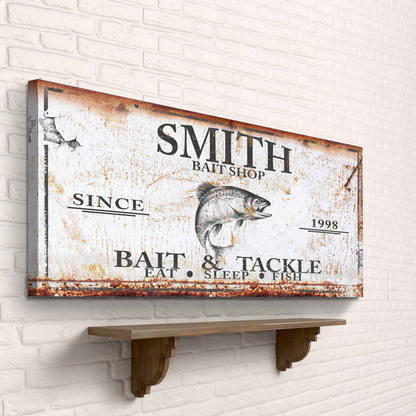 Bait and Tackle Sign by Tailored Canvases