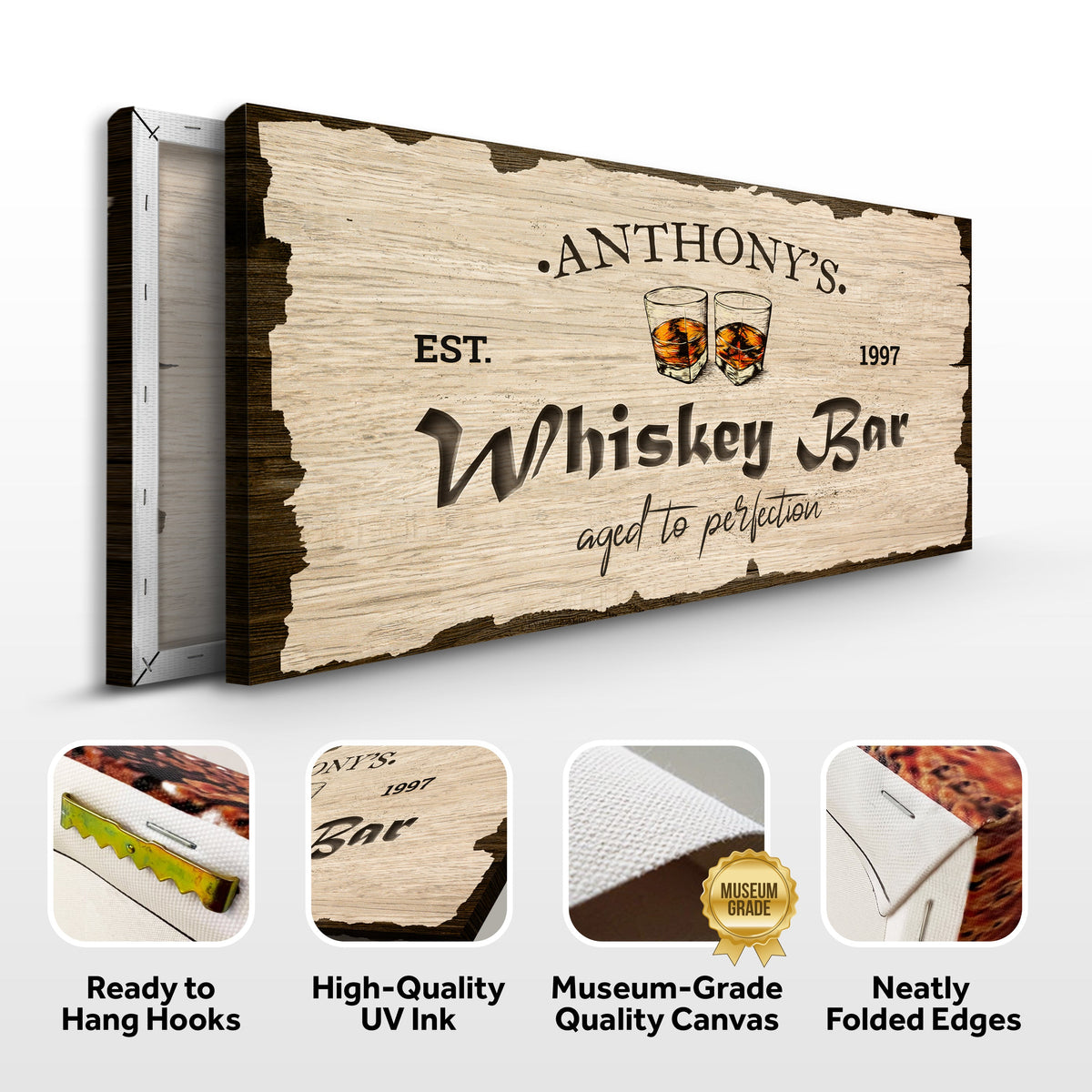 Whiskey Bar Sign II by Tailored Canvases