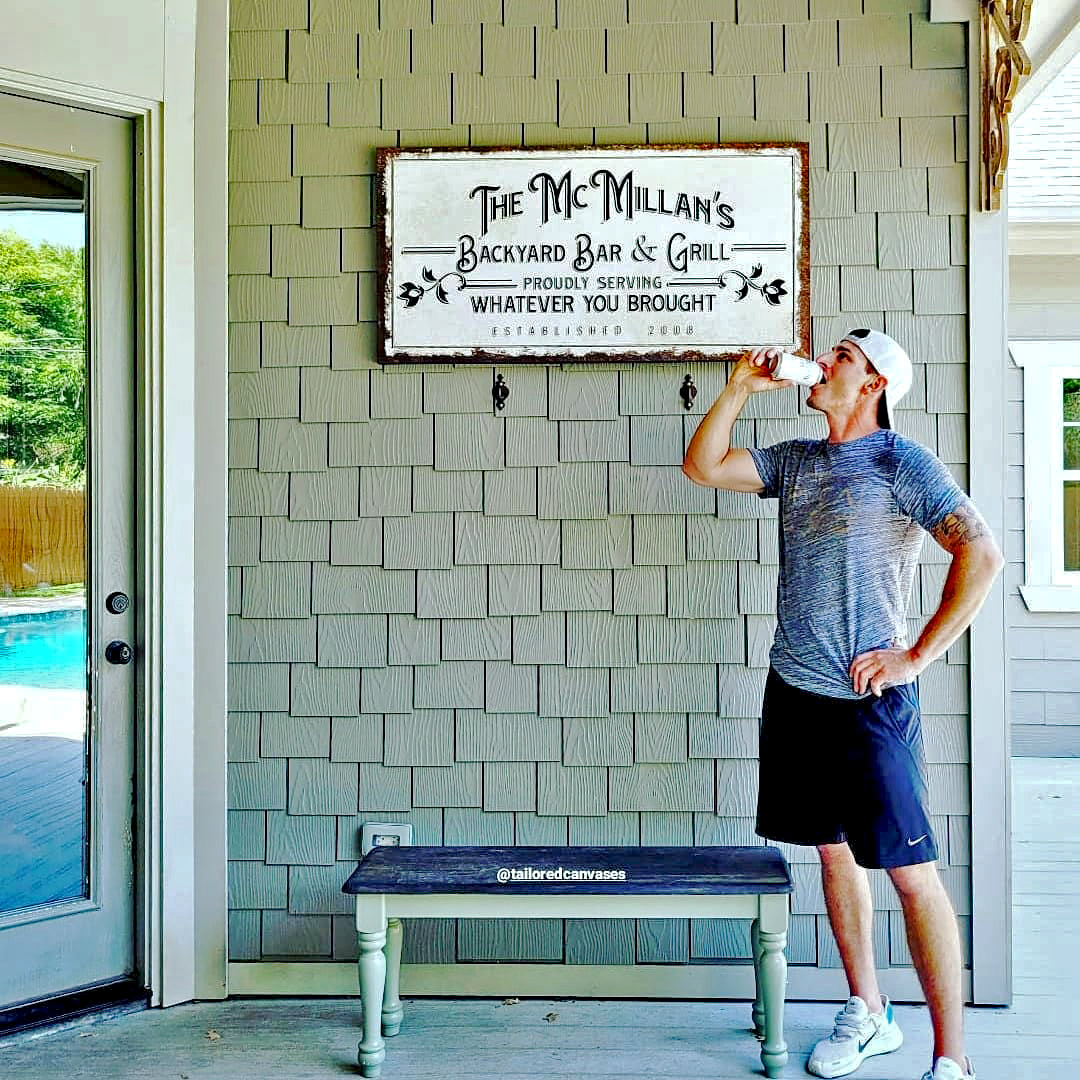 Backyard Bar & Grill Sign by Tailored Canvases