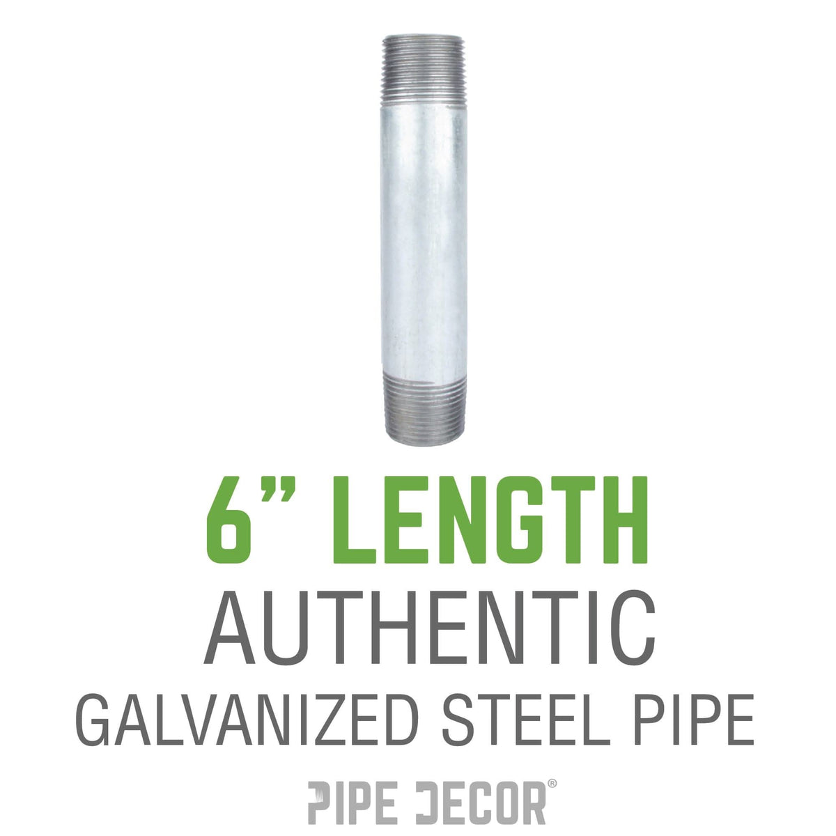 PIPE DECOR 1-1/2 in. x 6 in. galvanized steel pipe