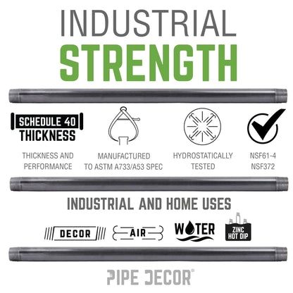 PIPE DECOR 1-1/2 in. x 6 in. galvanized steel pipe