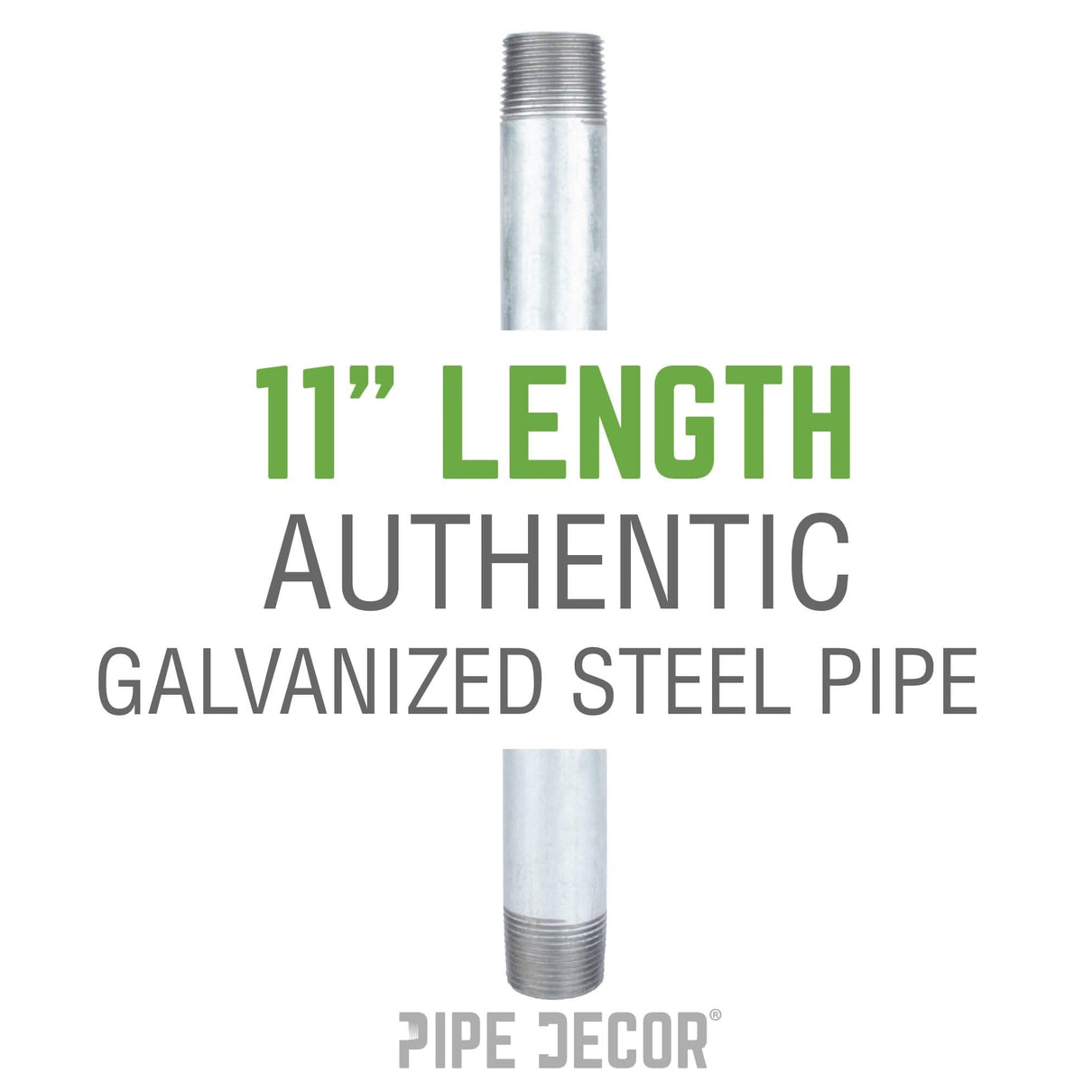 PIPE DECOR 1-1/4 in. x 11 in. galvanized steel pipe