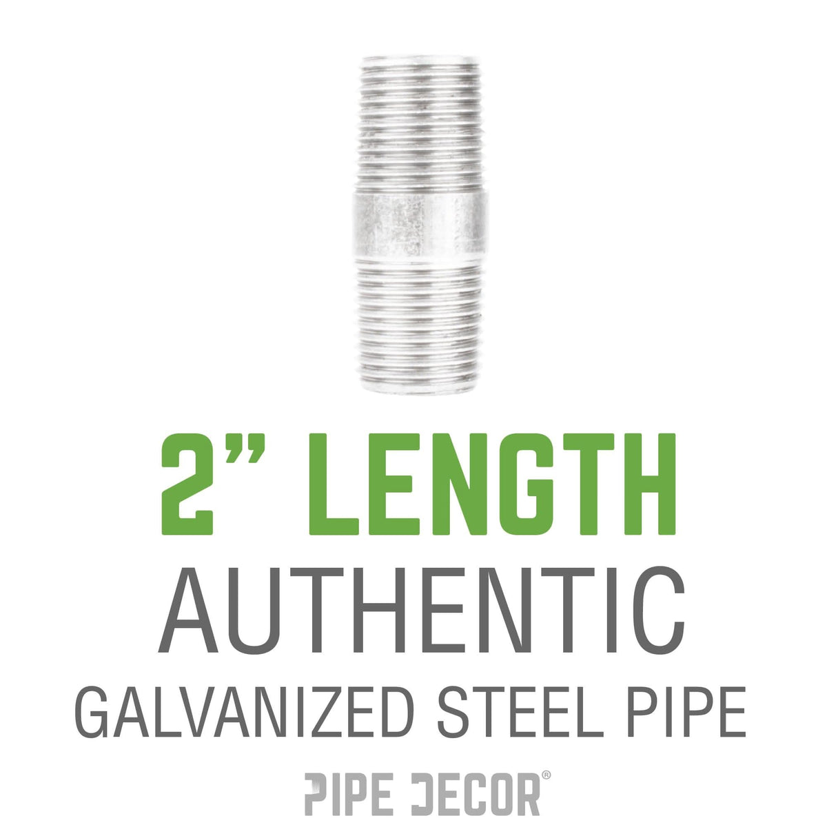PIPE DECOR 1/2 in. x 2 in. galvanized steel pipe, view 2