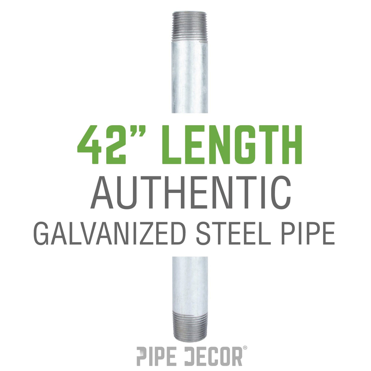 PIPE DECOR 3/4 in. x 42 in. galvanized steel pipe, view 2