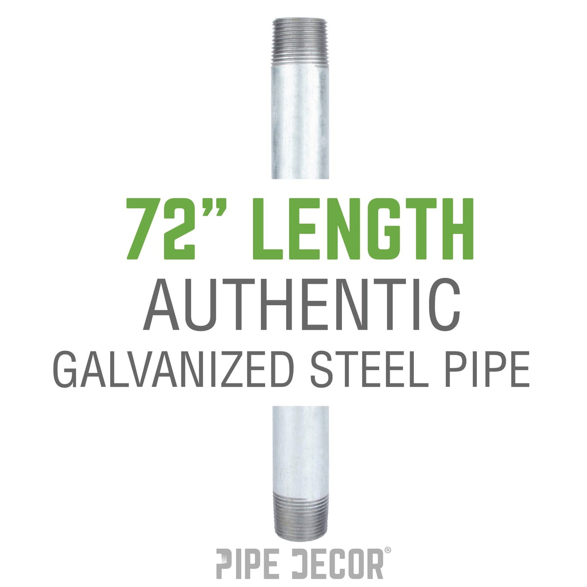 PIPE DECOR 3/4 in. x 72 in. galvanized steel pipe, view 2