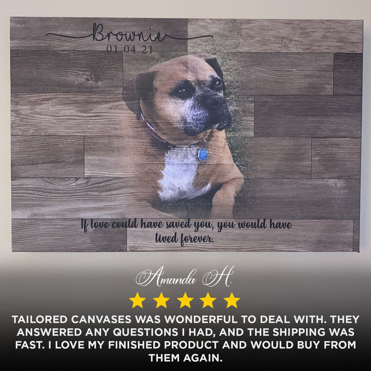 Wooden Animal Portrait Sign | Personalized Canvas Wall Art by Tailored Canvases