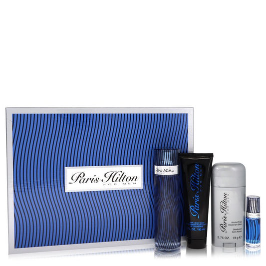 Paris Hilton by Paris Hilton Gift Set -- 3.4 oz Eau De Toilette Spray + 3 oz Body Wash + 2.75 oz Deodorant Stick + .25 Mini EDT Spray for Men by Avera Group