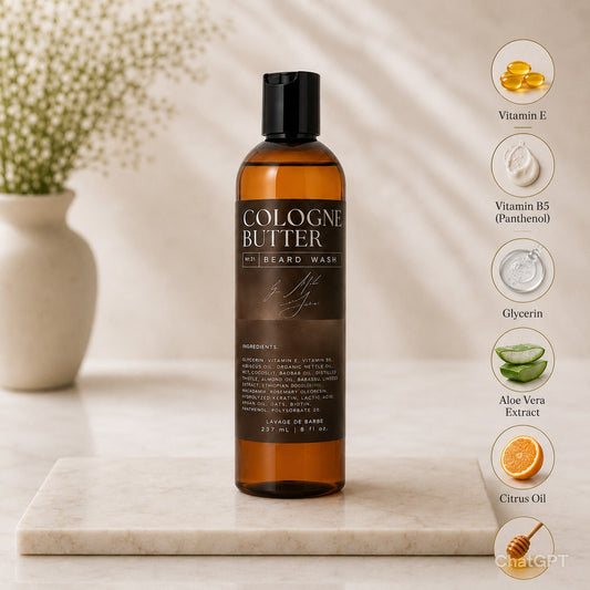 Cologne Butter Unscented Beard Wash for Men | Gentle Beard Cleanser for Daily Grooming & Hydration & Moisturizing by CB