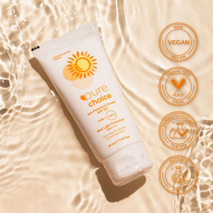 Pure Choice SPF 50+ Sunscreen Cream for Daily Protection 50ml by Beauty Care Bag