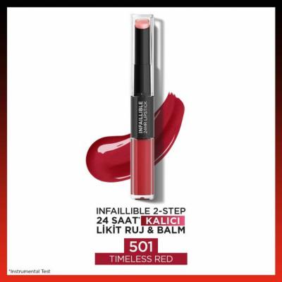 Loreal Paris Infaillible 2-in-1 Liquid Lipstick & Lip Balm - Long-Lasting 24 Hour Lip Color with Moisturizing Benefits by Beauty Care Bag