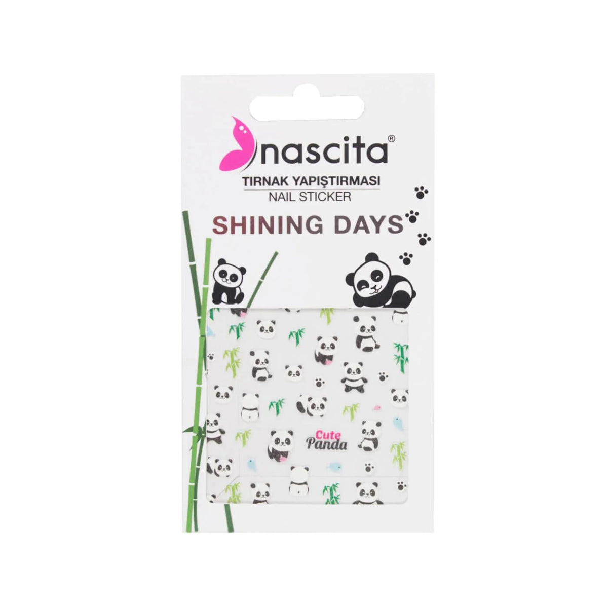 Nascita Cute Panda Nail Art Stickers - 1 Sheet by Beauty Care Bag