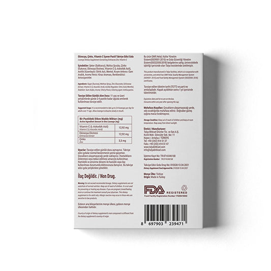 Alvin - Echinacea, Zinc, and Vitamin C Dietary Supplement Lozenges for Immune System Support - 12 Count by Beauty Care Bag