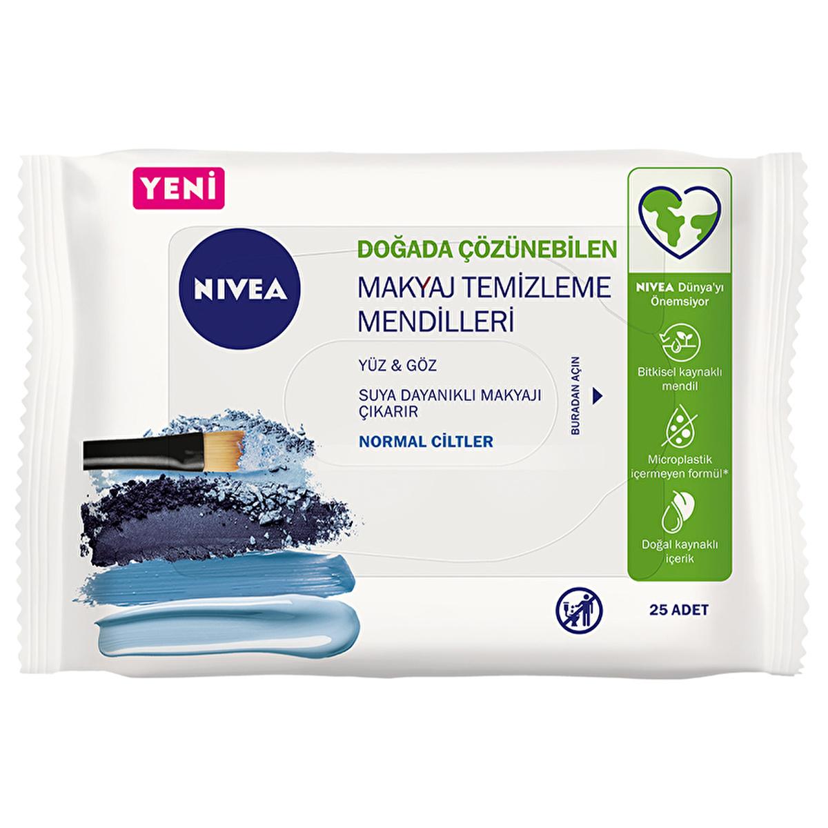 Nivea Makeup Remover Wipes - Gentle, Natural, & Effective - 25 Count by Beauty Care Bag