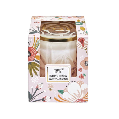 Rubinlicht Rose & Sweet Almond Scented Candle with Gold Lid by Beauty Care Bag