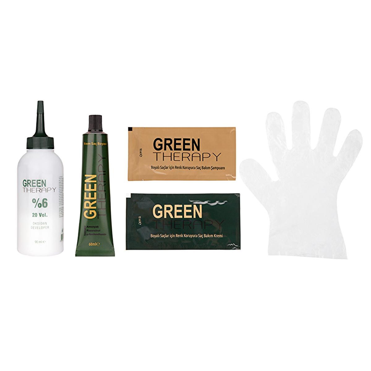 Green Therapy Ammonia-Free Hair Dye - Nourishing Argan Oil Formula for Natural Gray Hair Coverage by Beauty Care Bag