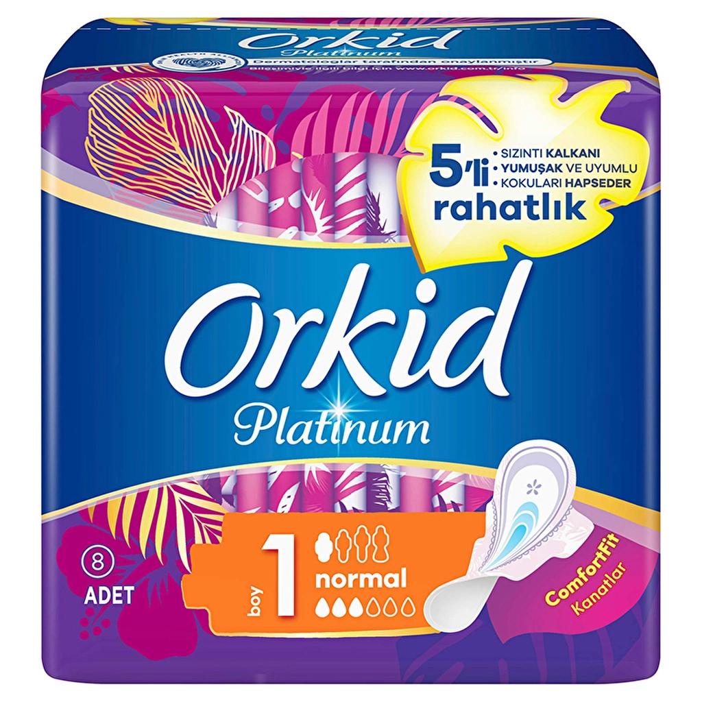 Orkid Platinum Normal Size 1 Sanitary Pads with Wings 8 Count by Beauty Care Bag