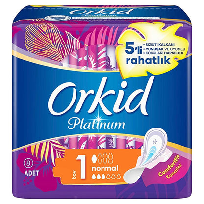 Orkid Platinum Normal Size 1 Sanitary Pads with Wings 8 Count by Beauty Care Bag