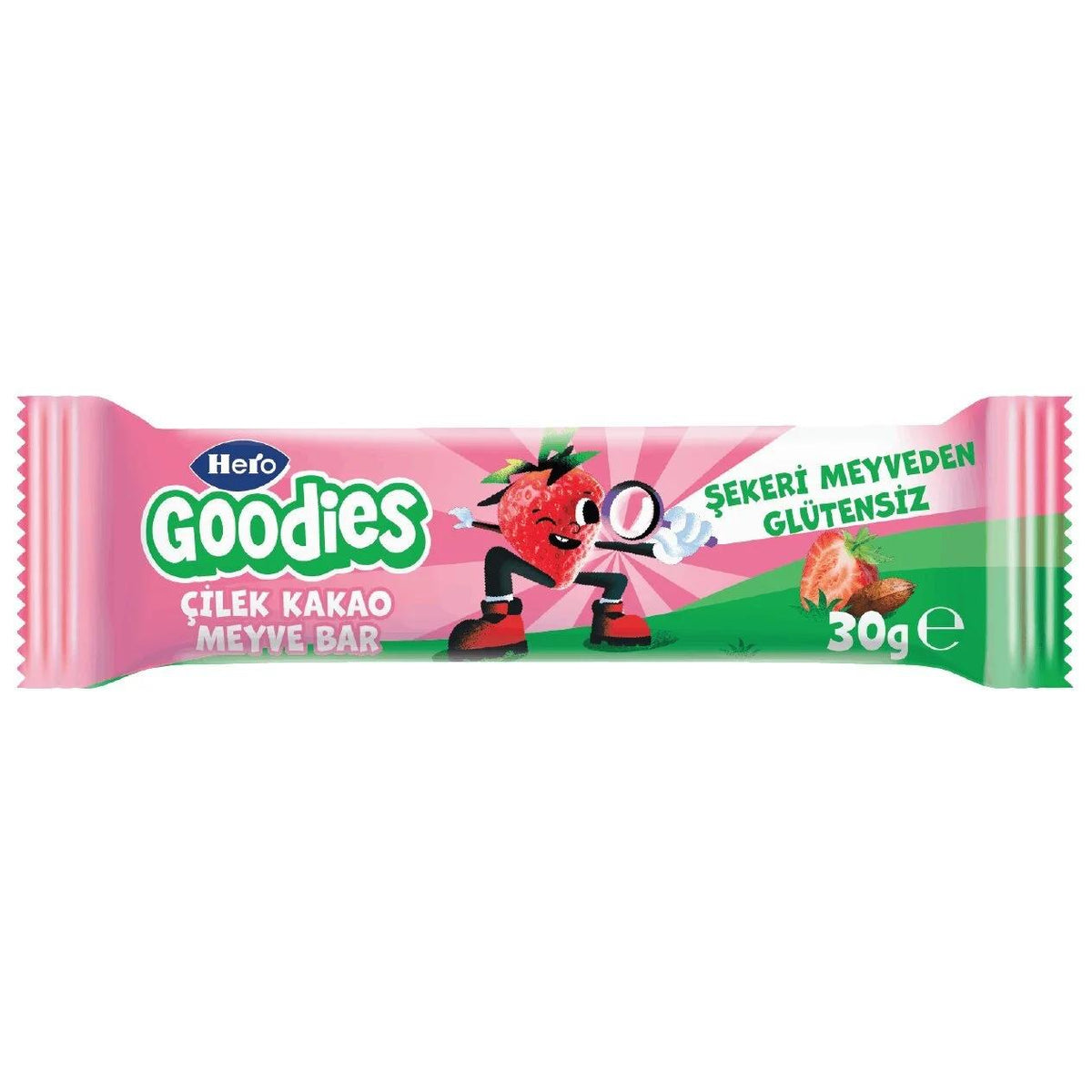 Hero Goodies Strawberry Cocoa Fruit Bar Healthy Snack 30g by Beauty Care Bag