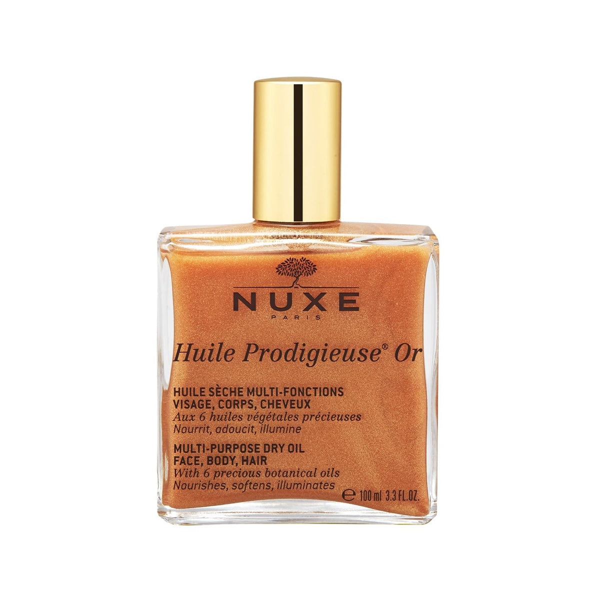 Nuxe Huile Prodigieuse Or Dry Oil - Luxurious Multi-purpose Skincare with Gold Shimmer for Face and Body by Beauty Care Bag
