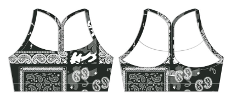 Y-Back Sports Bra | Pew Pew Paisley by Tango Charlie Apparel