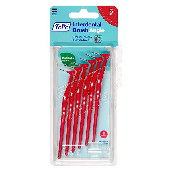 Tepe Interdental Brush 0.5 mm Red - Angle Handle for Effective Oral Hygiene by Beauty Care Bag