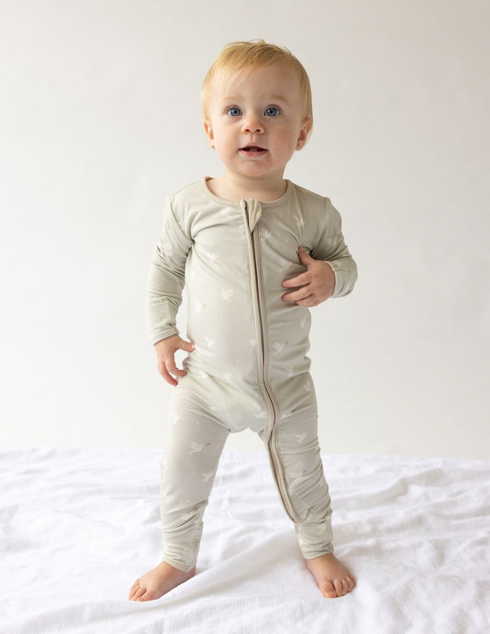 Peace Bamboo Convertible Footed Onesie by Elevated Faith