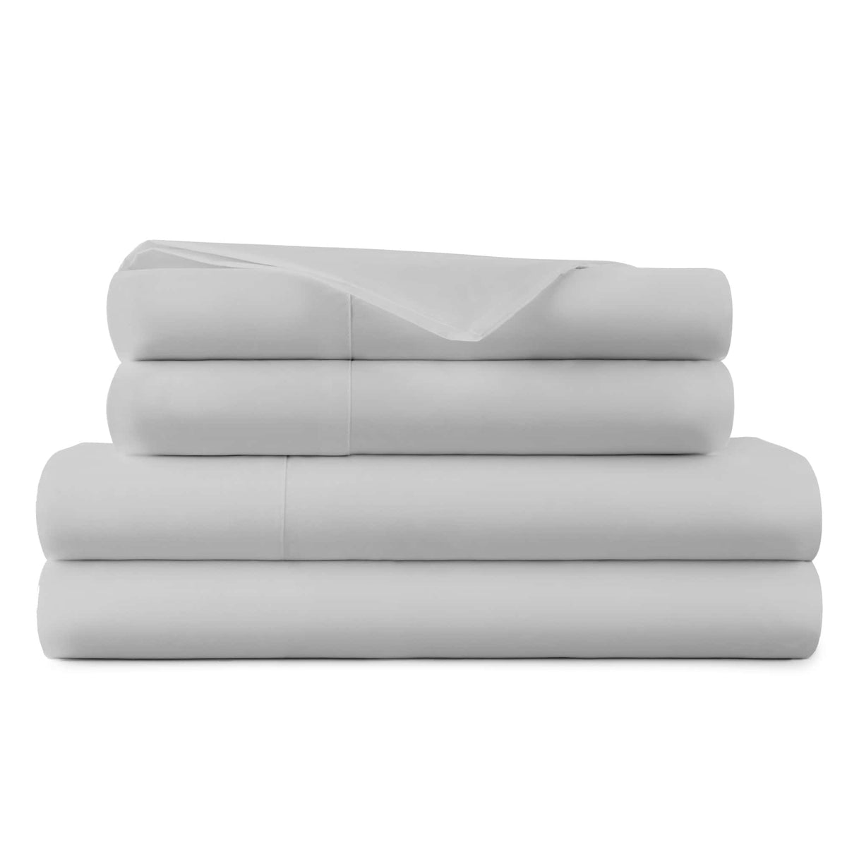Silver 270 TC organic cotton percale sheet set by Whisper Organics
