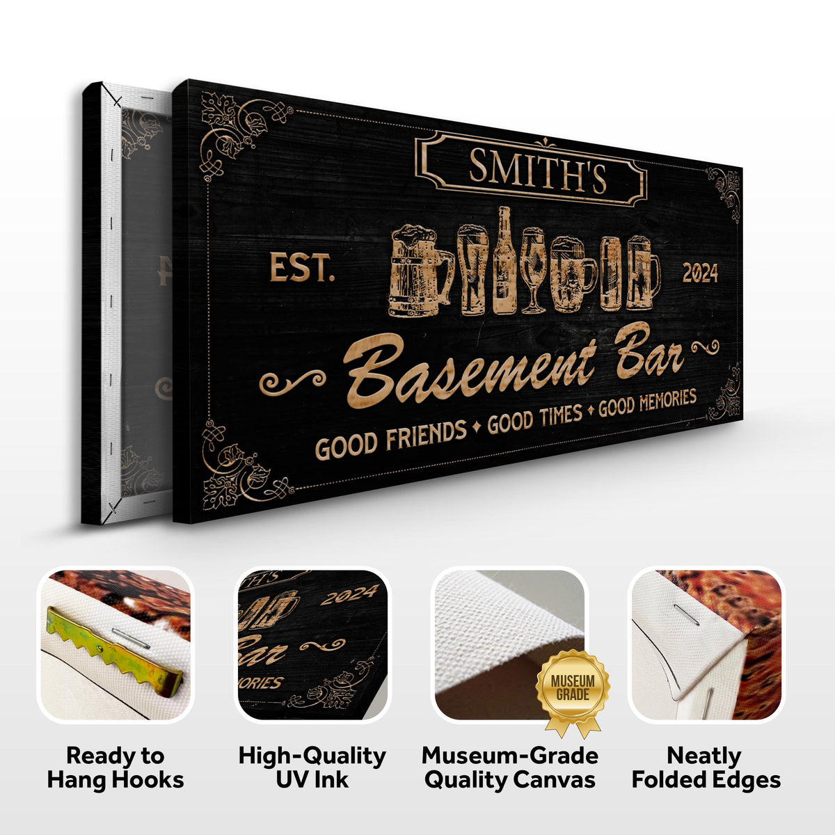 Personalized Basement Bar Sign II by Tailored Canvases