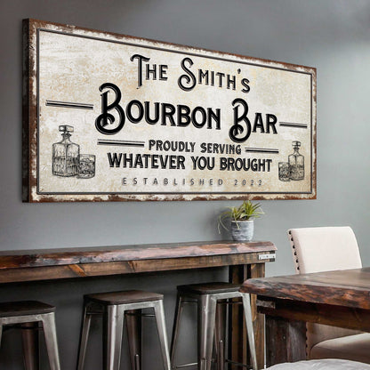 Personalized Bourbon Bar Sign by Tailored Canvases
