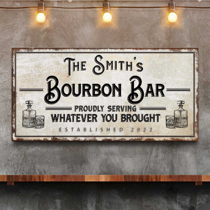 Personalized Bourbon Bar Sign by Tailored Canvases