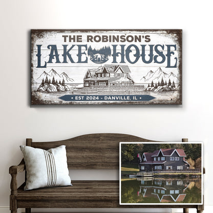 Personalized Lake House Sign II by Tailored Canvases